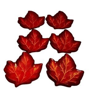 Vintage Ceramic Fall Autumn Leaf Plate Dish Set of 6 Better Homes & Gardens